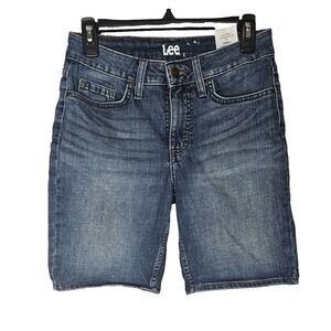 Lee Women's Mid‎ Rise Stretch Denim Bermuda Shorts Blue Size 6M